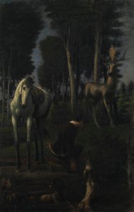 The Three Riders II: St. Hubertus by Hans von Marées