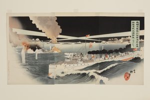 Our Destroyers Fiercely Fought the Enemy Ships Outside of Port Arthur and Defeated the Enemy Fleet at Dawn April 13