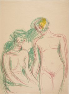 A Seated and a Standing Female Model