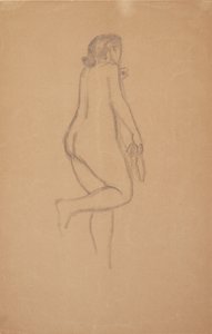 Standing Female Model Seen from an Angle from Behind by Harald Giersing