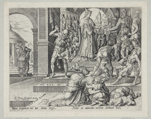 Athaliah Destroying the Royal Progeny by Harmen Jansz. Muller