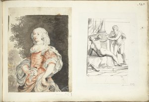 Portrait of a Woman with Venus, Cupid, and Mars by Harmen ter Borch (possibly)