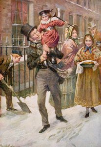 Bob Cratchit and Tiny Tim, illustration for 