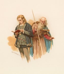 Hamlet Reading, with Polonius Behind by Harold Copping
