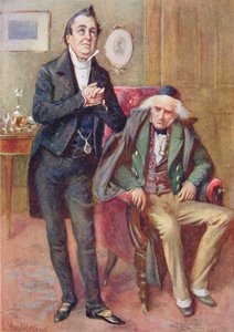 Mr Pecksniff and Old Martin Chuzzlewit, illustration for 