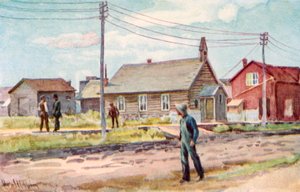 The Log-Cabin Church, Lloydminster by Harold Copping