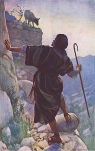 The lost sheep, illustration from Harold Copping Pictures: The Crown Series, c.1920s