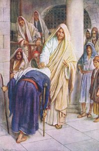 The woman who bowed down, illustration from Harold Copping Pictures: The Crown Series