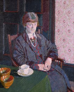 Woman Sitting at a Table