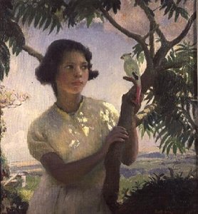 Girl with a Toy Parrot
