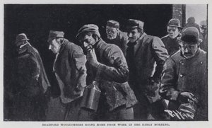 Bradford Woolcombers going home from work in the early morning by Harold Hume Piffard