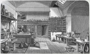 Michael Faraday in his Basement Laboratory, from Henry Bence Jones
