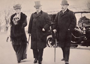 John Pierpont Morgan with His Son and Daughter Attending the Money Trust Investigation by Harris & Ewing