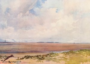 Golf Courses: Hoylake, Looking Out to Hilbre from the Ninth Tee by Harry (1878 1950) Rountree