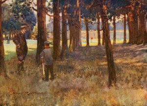 Golf Courses: Mildenhall, the result of a bad slice at the sixth by Harry (1878 1950) Rountree