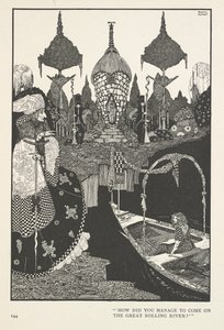 The Snow Queen. How did you manage to come on the great rolling river? by Harry Clarke