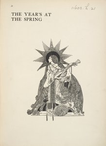 Untitled Illustration. A Woman Playing a Musical Instrument by Harry Clarke