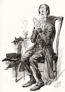 Stiggins. Illustration by Harry Furniss for the Charles Dickens Novel The Pickwick Papers, from The Testimonial Edition, Published 1910.