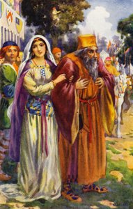 "He beheld Isaac the Jew and his lovely daughter Rebecca" by Harry George Theaker