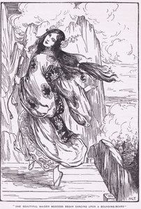 One beautiful maiden goddess began dancing on a sounding board (The Plain of the High Heaven) by Harry George Theaker