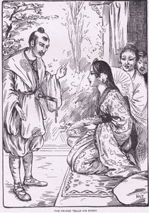 The prince tells his story (from the Daughter of the Moon) by Harry George Theaker