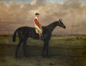 Chippendale-A Racehorse with jockey up on Newmarket Racecourse by Harry Hall