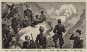 Our Native Indian Troops, Out Skirmishing with the Goorkhas at Almorah by Harry Hamilton Johnston
