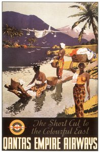 Advertisement Qantas Empire Airways, Postcard, c. 1950-1954 by Harry J. Weston