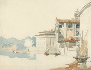 On the Shores of an Italian Lake by Harry John Johnson