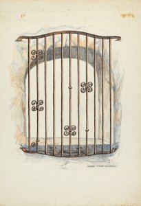 Iron Grille at Window by Harry Mann Waddell