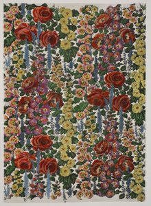Hollyhocks and Roses, published 1933