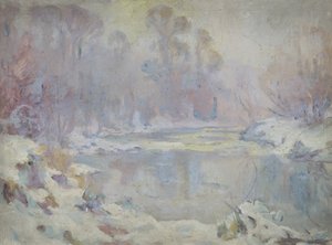 River Scene in Winter