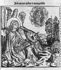 Representation of the evangelist Saint John. Engraving from 