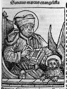 Representation of the evangelist Saint Mark. Engraving from 