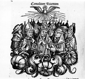 The Council of Nicea. Illustration of 
