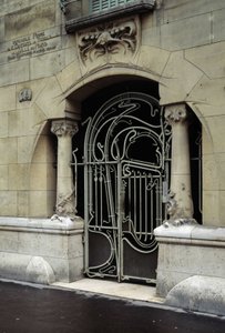 Art Nouveau Architecture: View of the Entrance Door of the Castel Beranger in Paris