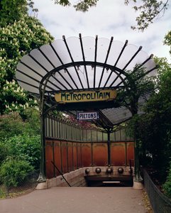 Entry to the Metro Porte Dauphine, Designed by Hector Guimard by Hector Guimard