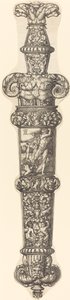 Design for a Dagger Sheath with Cain and Abel by Heinrich Aldegrever