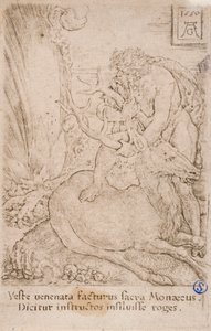 Heracles Capturing the Ceryneian Hind, from the Series: The Labours of Hercules (13) by Heinrich Aldegrever