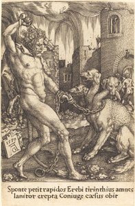 Hercules and Cerberus by Heinrich Aldegrever