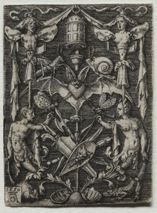 Ornament Design with a Bat in the Center by Heinrich Aldegrever