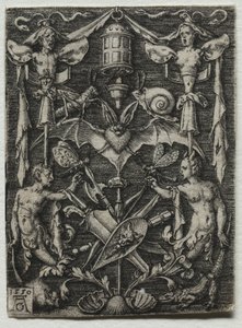 Ornament Design with a Bat in the Center, 1550 by Heinrich Aldegrever