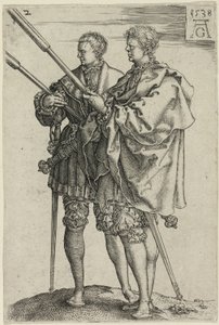 Two Torch-Bearers, plate two from The Large Wedding-Dancers