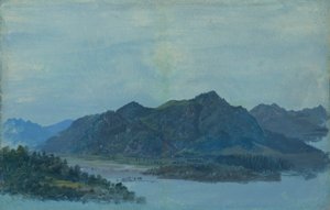 The Inn Valley near Flintsbach with Falkenstein Castle and the Kaiser Mountains in the Background
