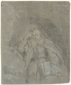 Saint Jerome Meditating in His Cave by Heinrich Dittmers
