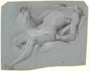 Lying Male Model; Study for Pietà? by Heinrich Dittmers