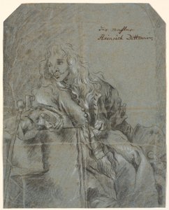 Self-Portrait? Seated, with Canvas and Palette, Outstretched Hand by Heinrich Dittmers