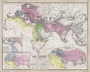 Maps Showing the Extent of Realms of the Known World in Ancient Times by Heinrich Kiepert