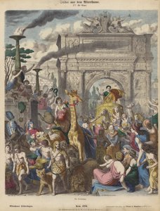 A Roman Triumph (Coloured Engraving) by Heinrich Leutemann