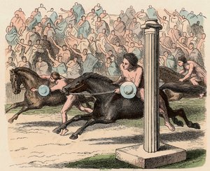 Ancient Greece: Sport: Mounting and Dismounting from a Horse at Speed